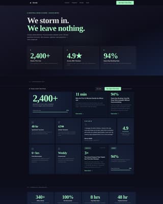 High-Performance Cleaning Service Data-First Website Template