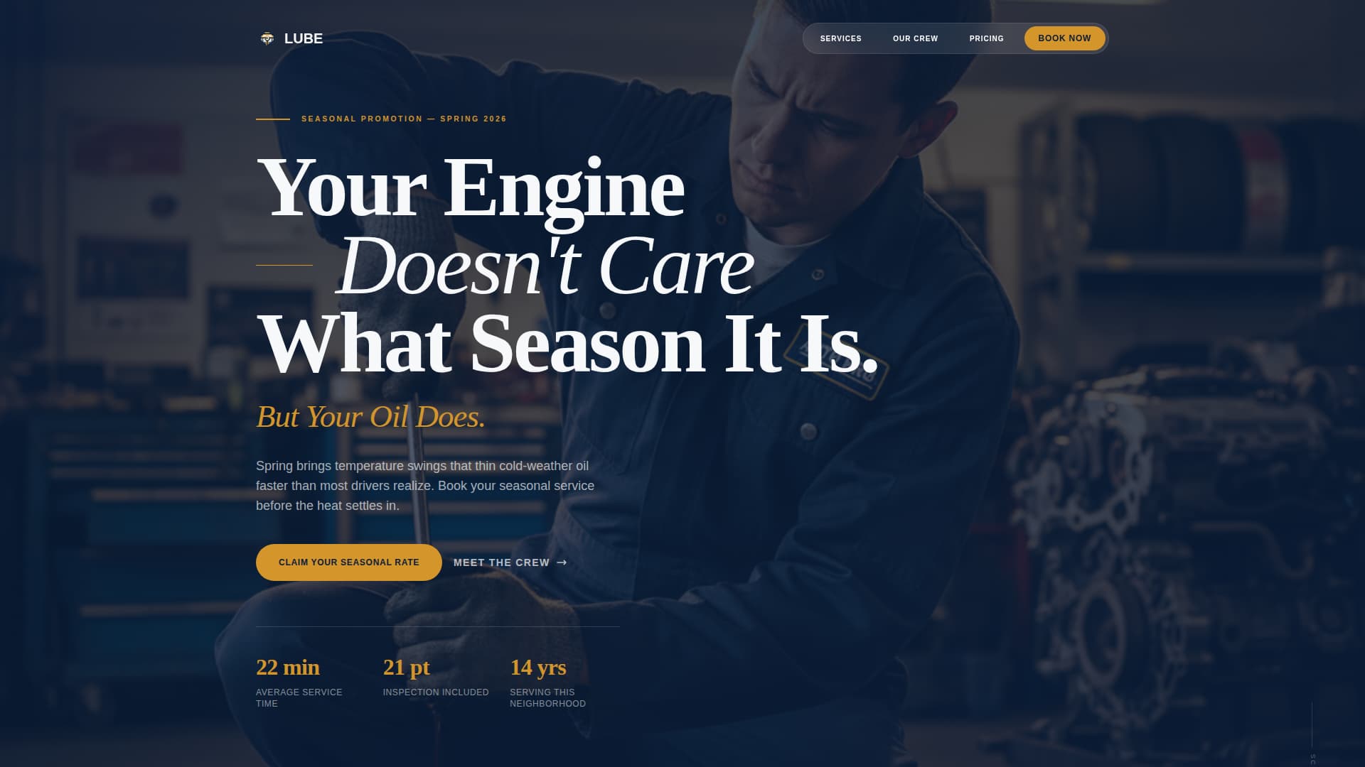 Lube - Authoritative Oilchange Landing Page Template
