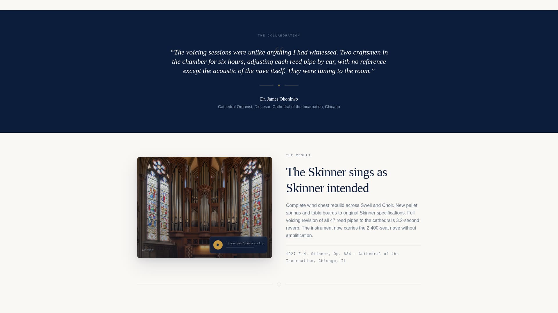 Voicing - Authoritative Organrestorer Landing Page Template