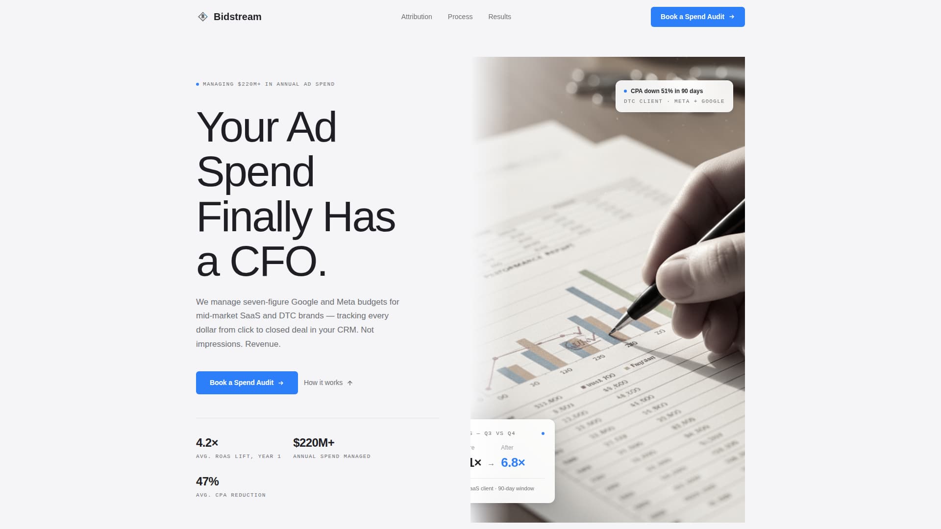 Bidstream - Auditable Performancemarketing Landing Page Template