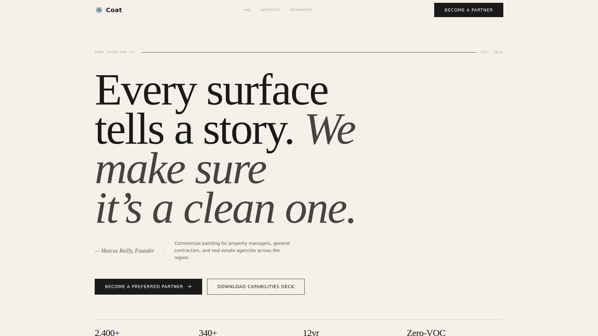 Coat - Authoritative Painting Landing Page Template
