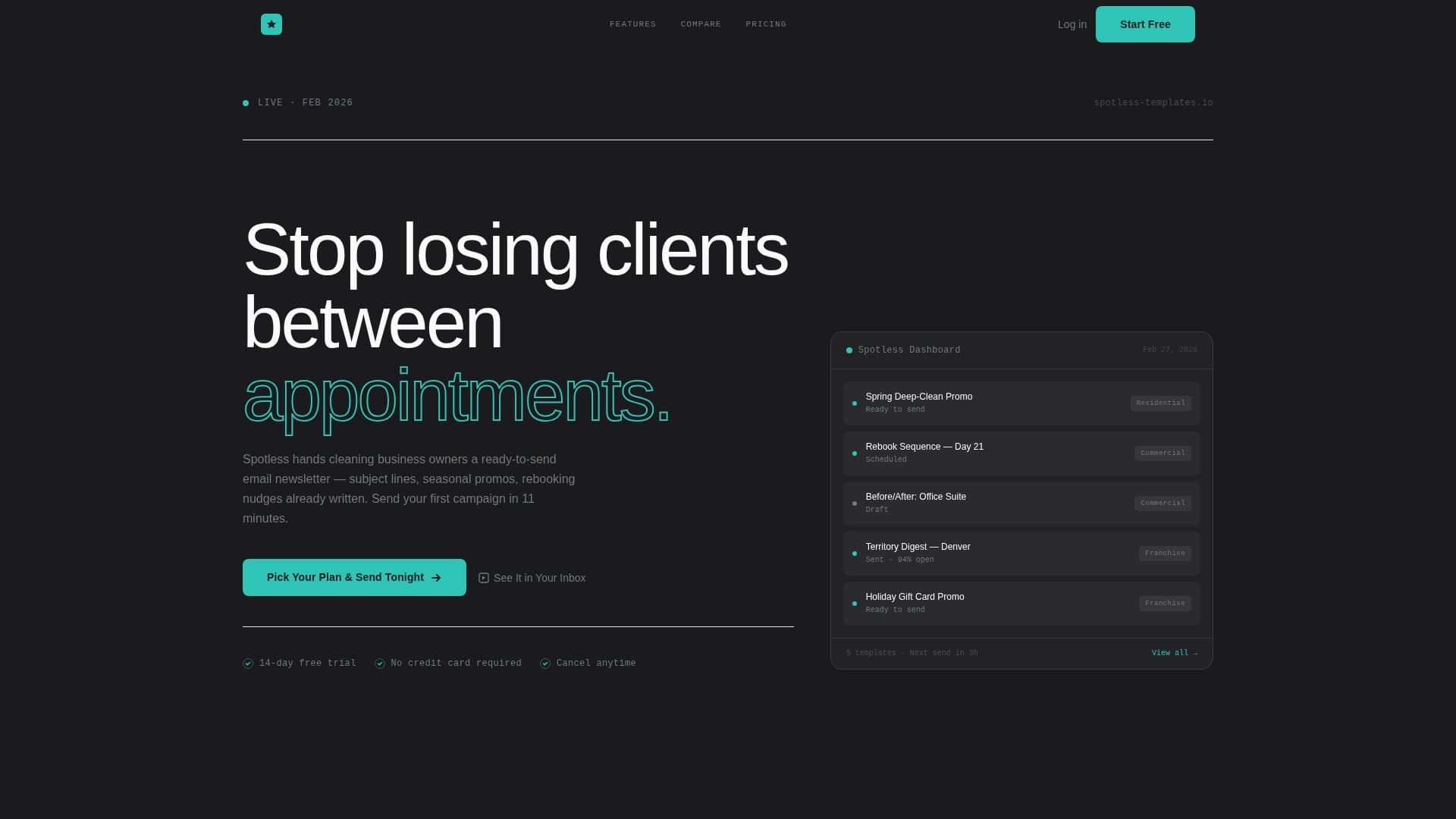 Spotless - Powerful Cleaning Service Landing Page Template