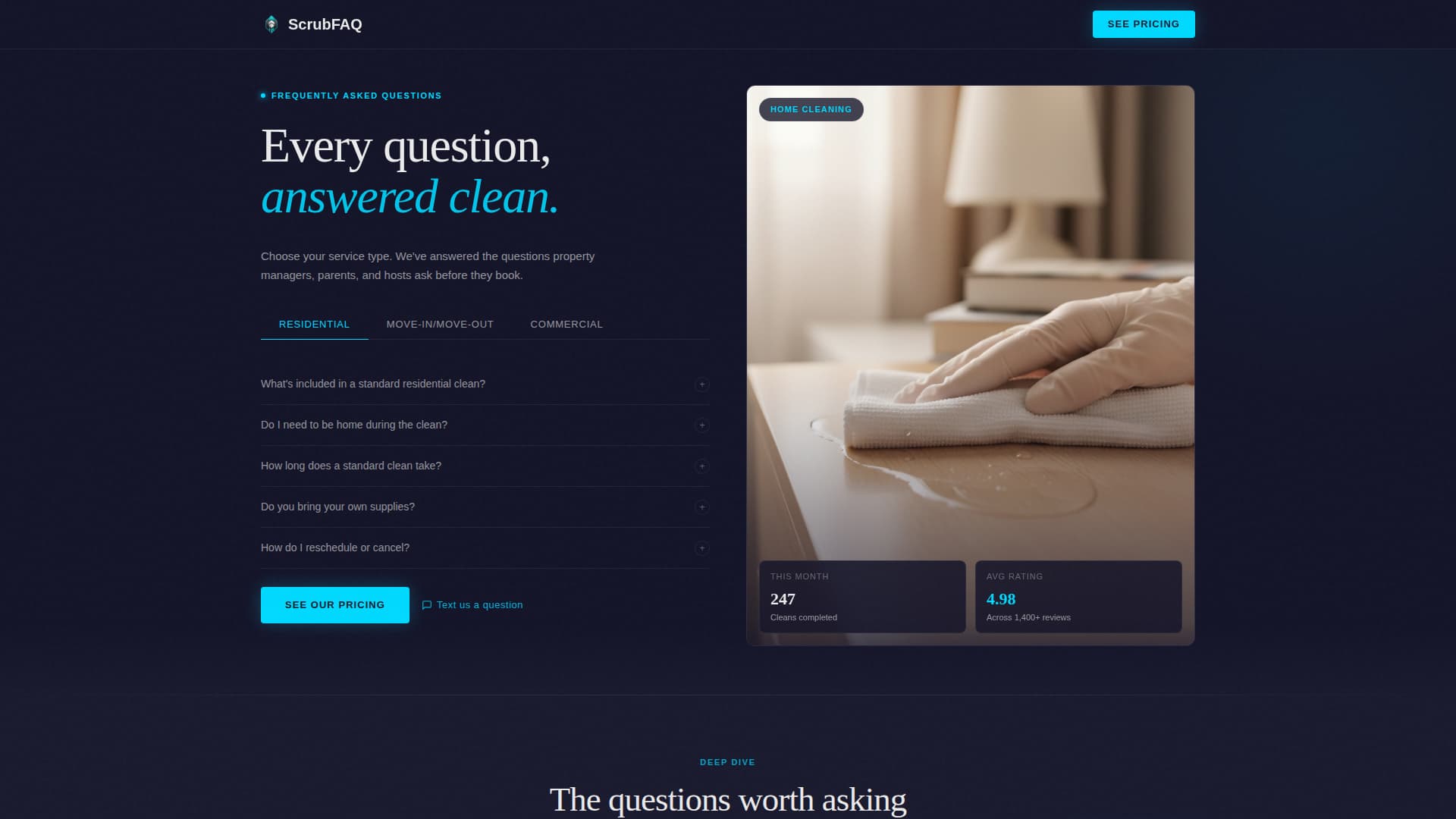 Residential Cleaning Service Booking Website Template