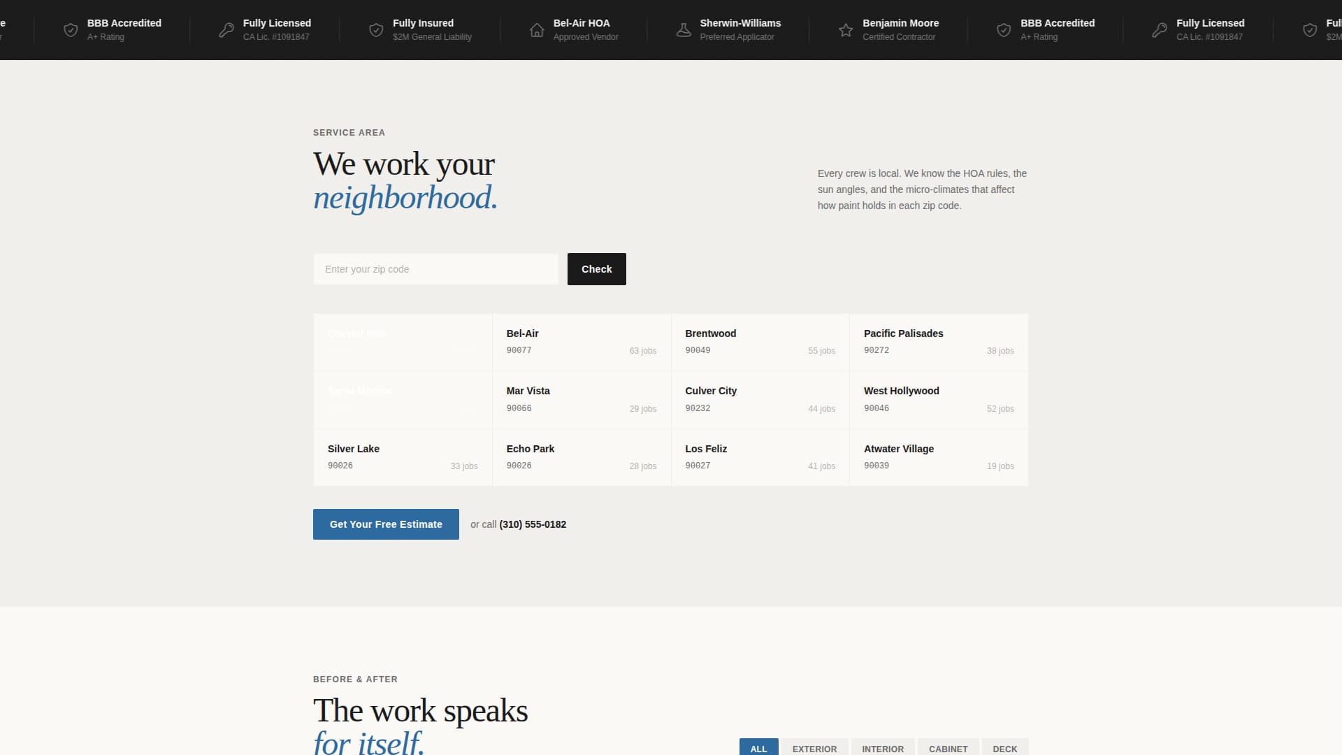 Brushstroke — Professional House Painter Landing Page Template