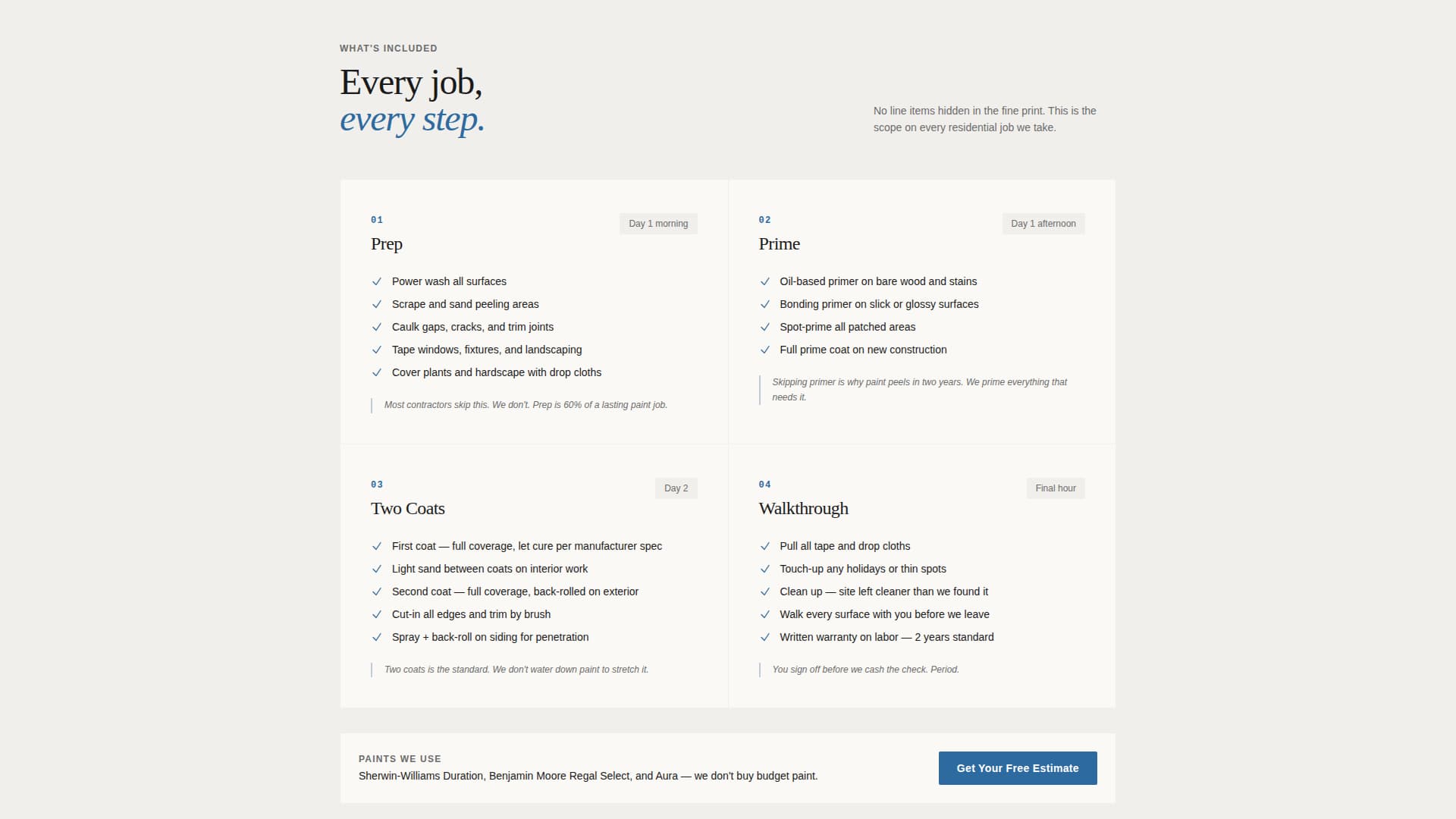 Brushstroke — Professional House Painter Landing Page Template