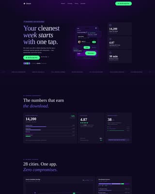 Cleaning Service SaaS Booking Platform Website Template