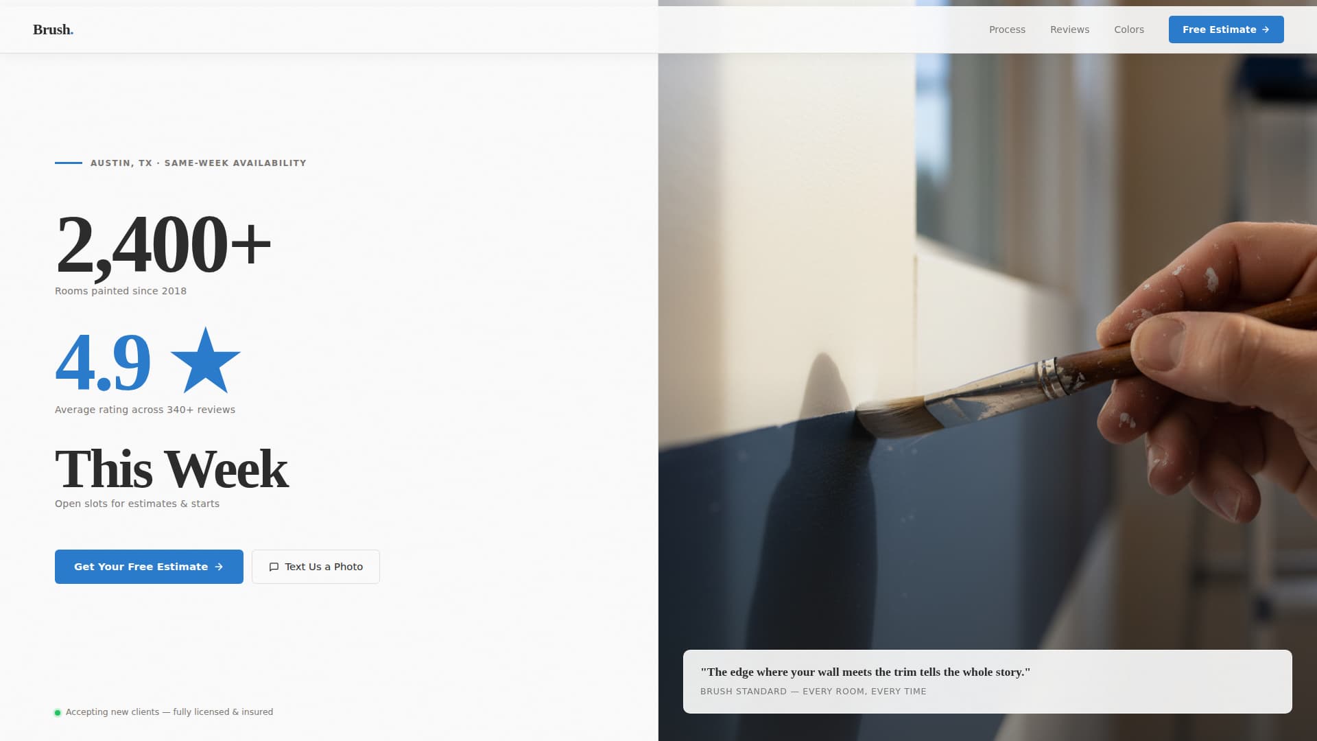 Brush - Crisp Painter Landing Page Template