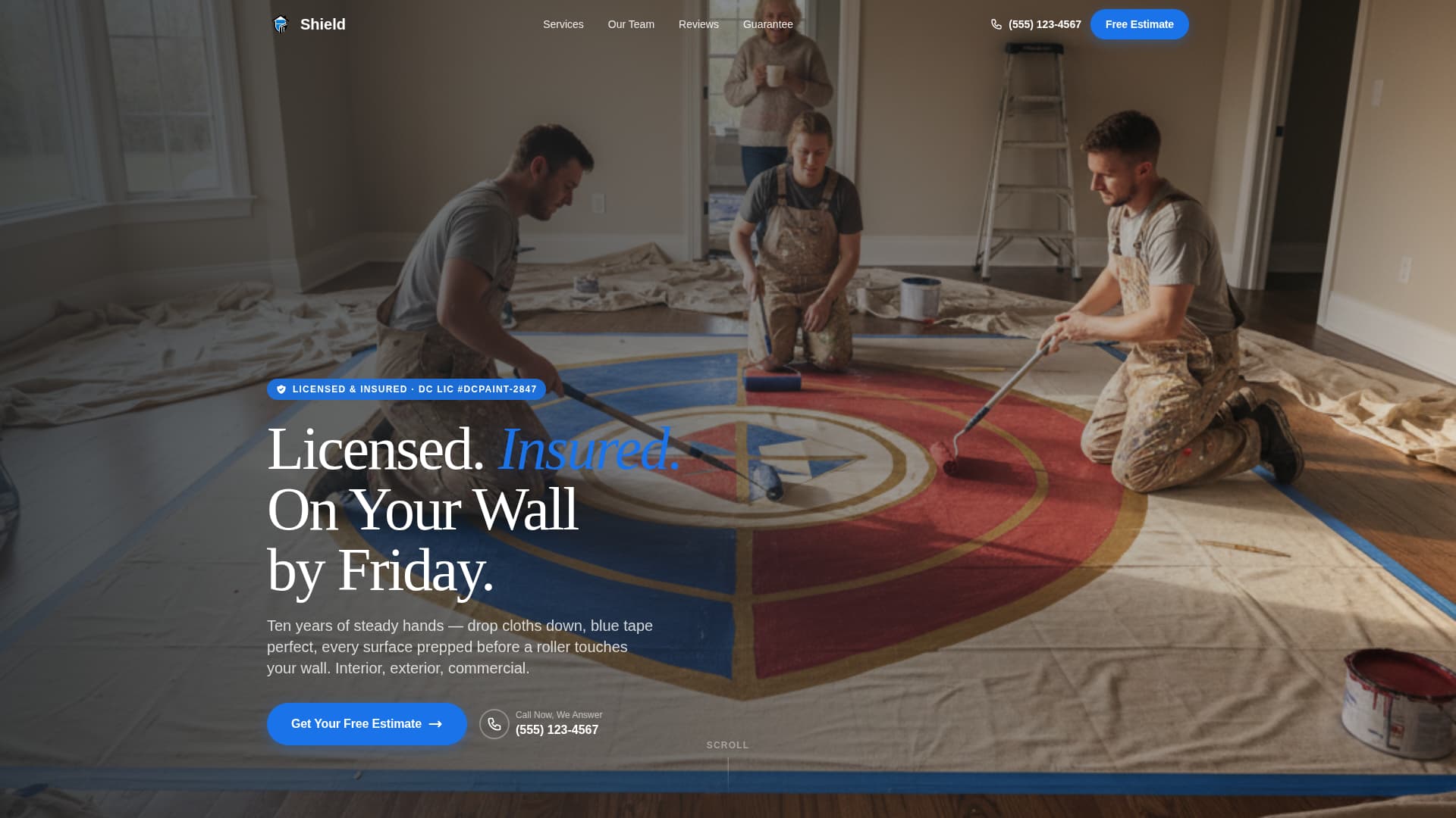 Shield - Trusted Painter Landing Page Template