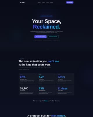 Futuristic Cleaning Service Tech Website Template