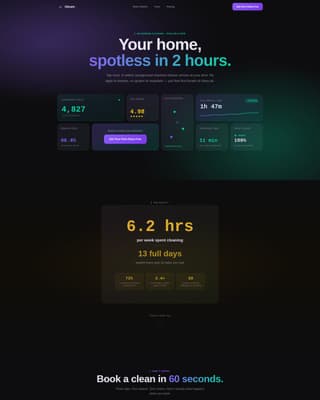 Cleaning Service Digital Presence Advanced Booking Website Template