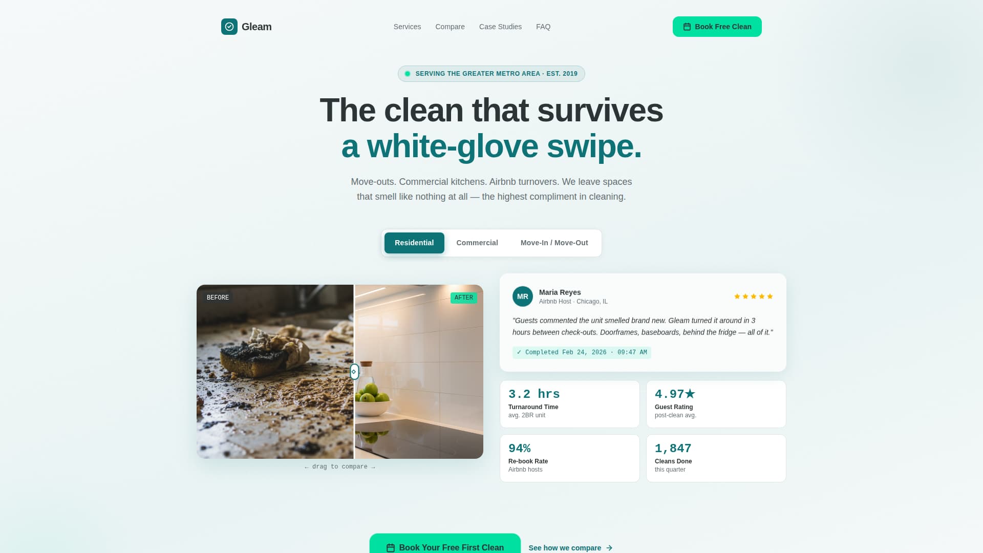 Multi-Service Cleaning Company Portfolio Website Template