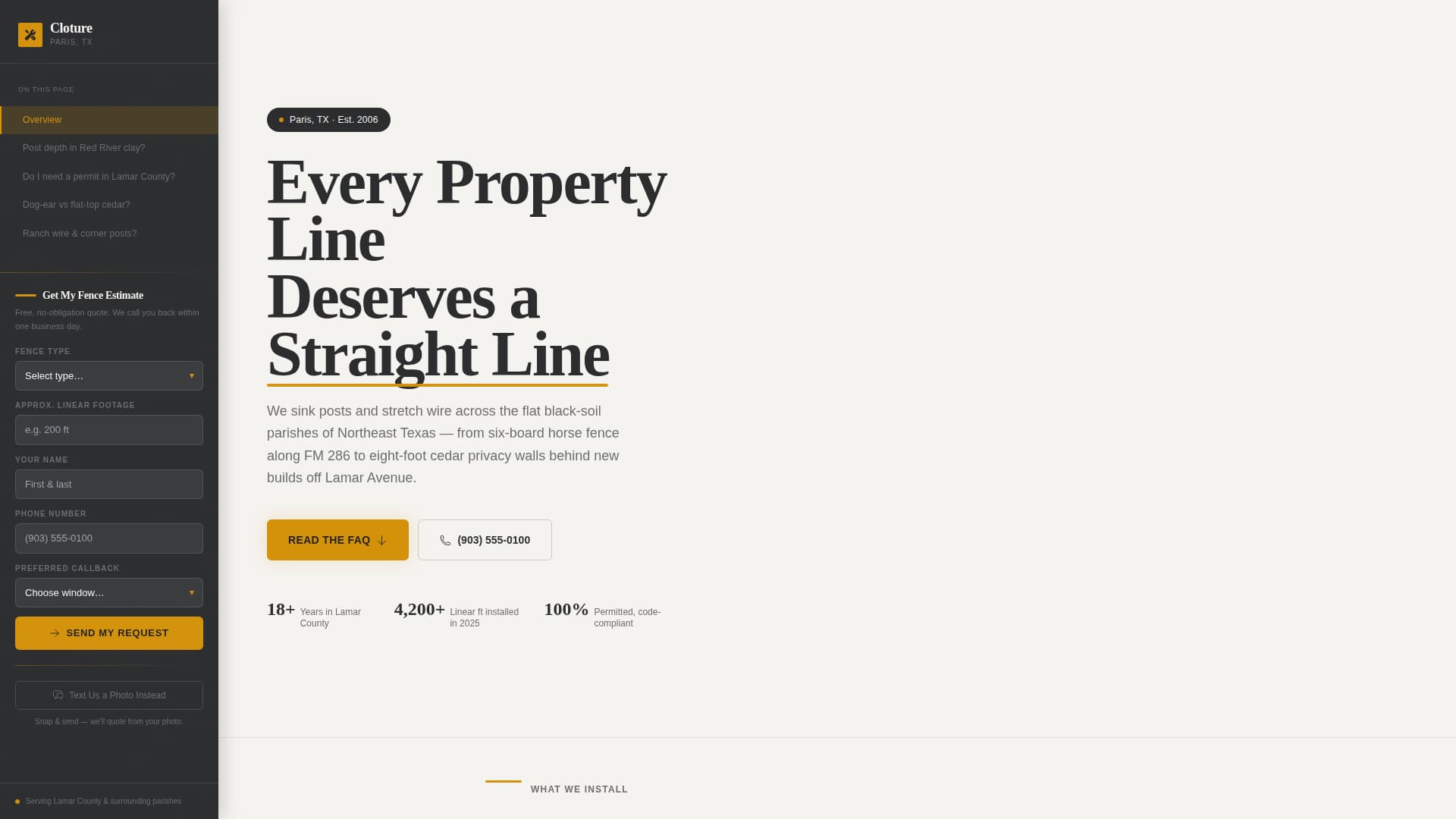 Clture - Authoritative Fencing Landing Page Template