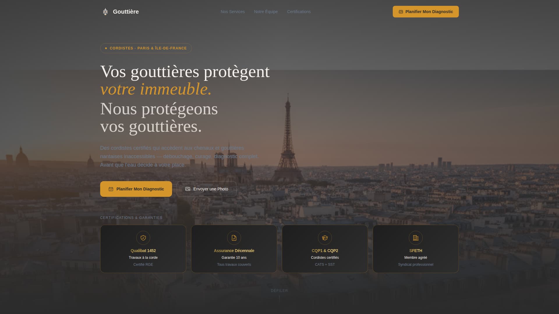 Gouttire - Trusted Guttercleaning Landing Page Template