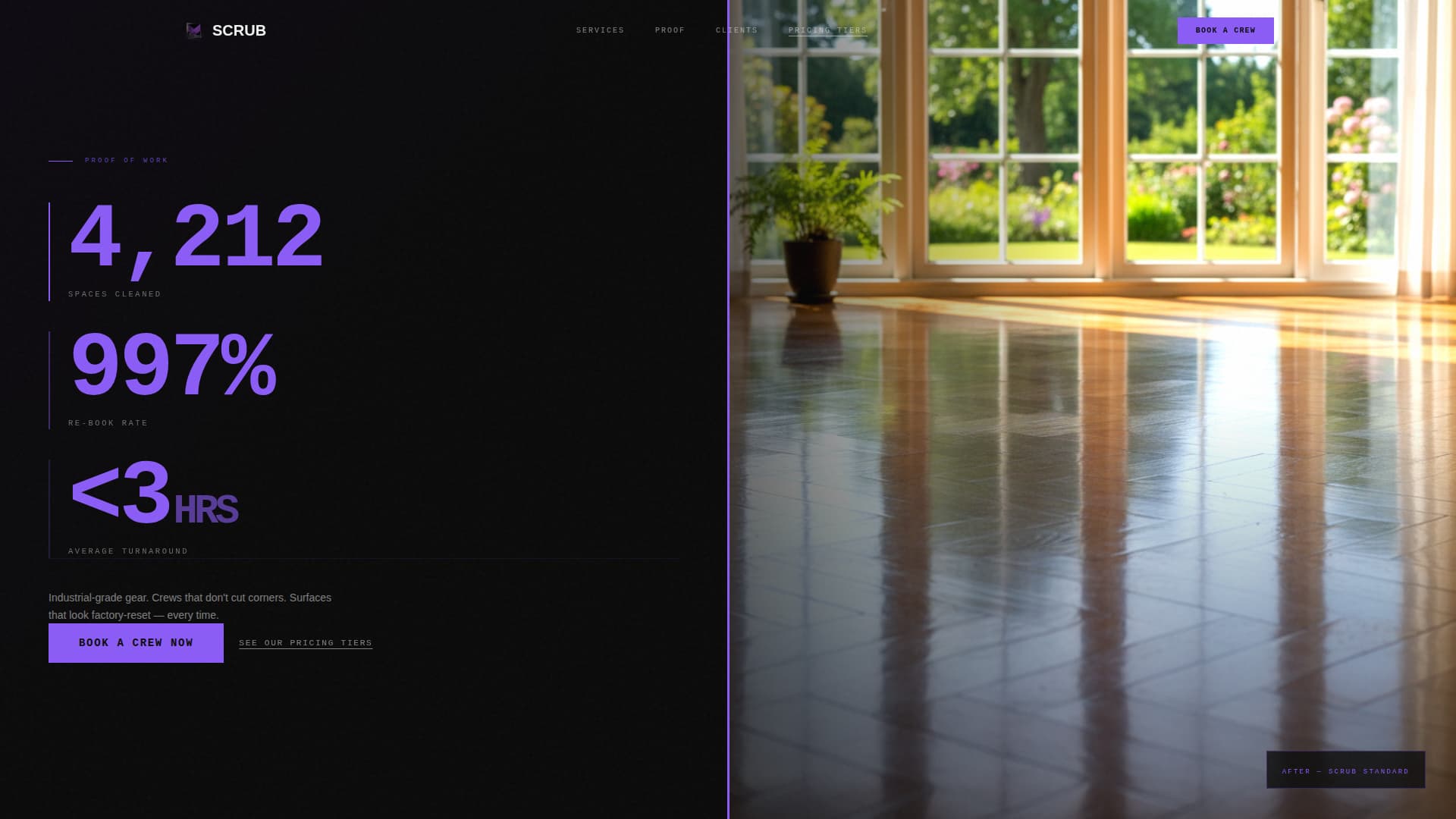 Swept — Minimalist Cleaning Landing Page Template