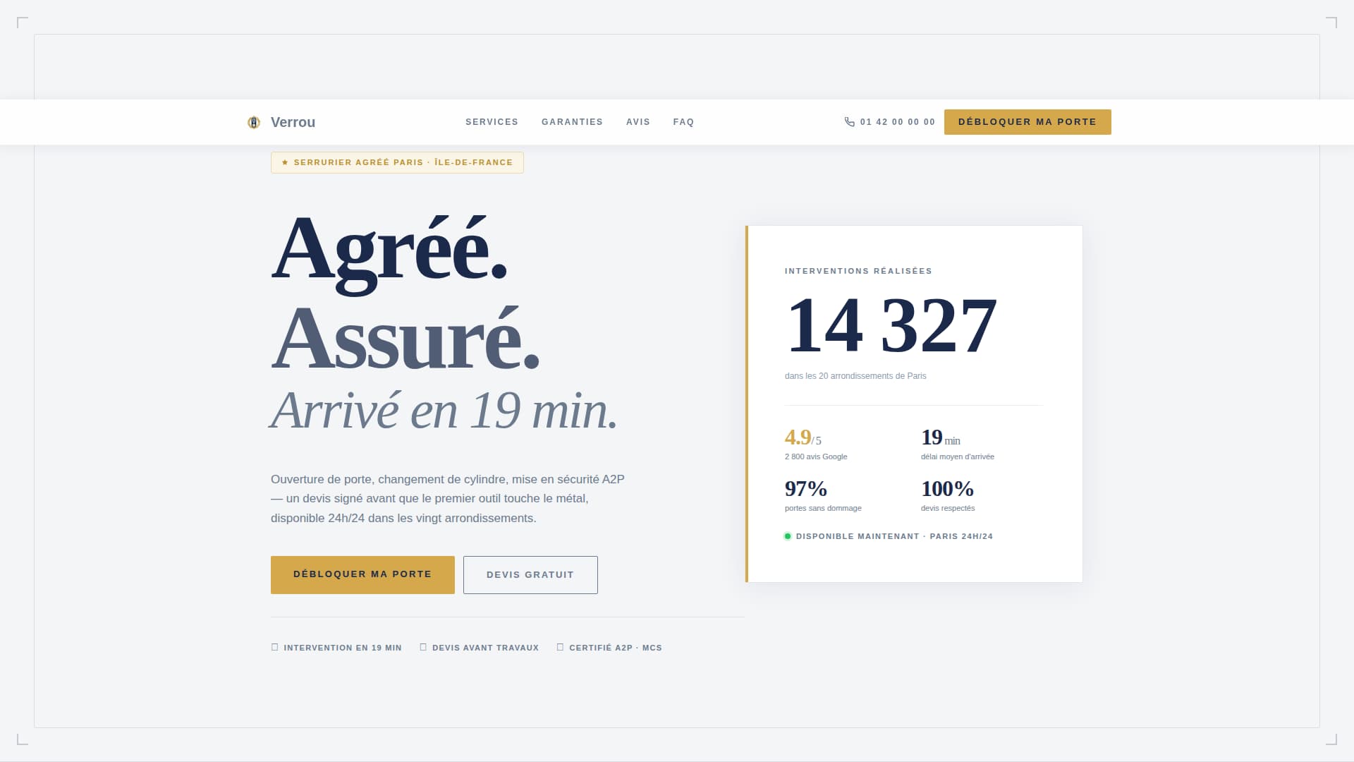 Verrou - Trusted Locksmith Landing Page Template