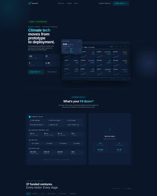 Climate Tech Accelerator Portfolio & Fit Score Website Template