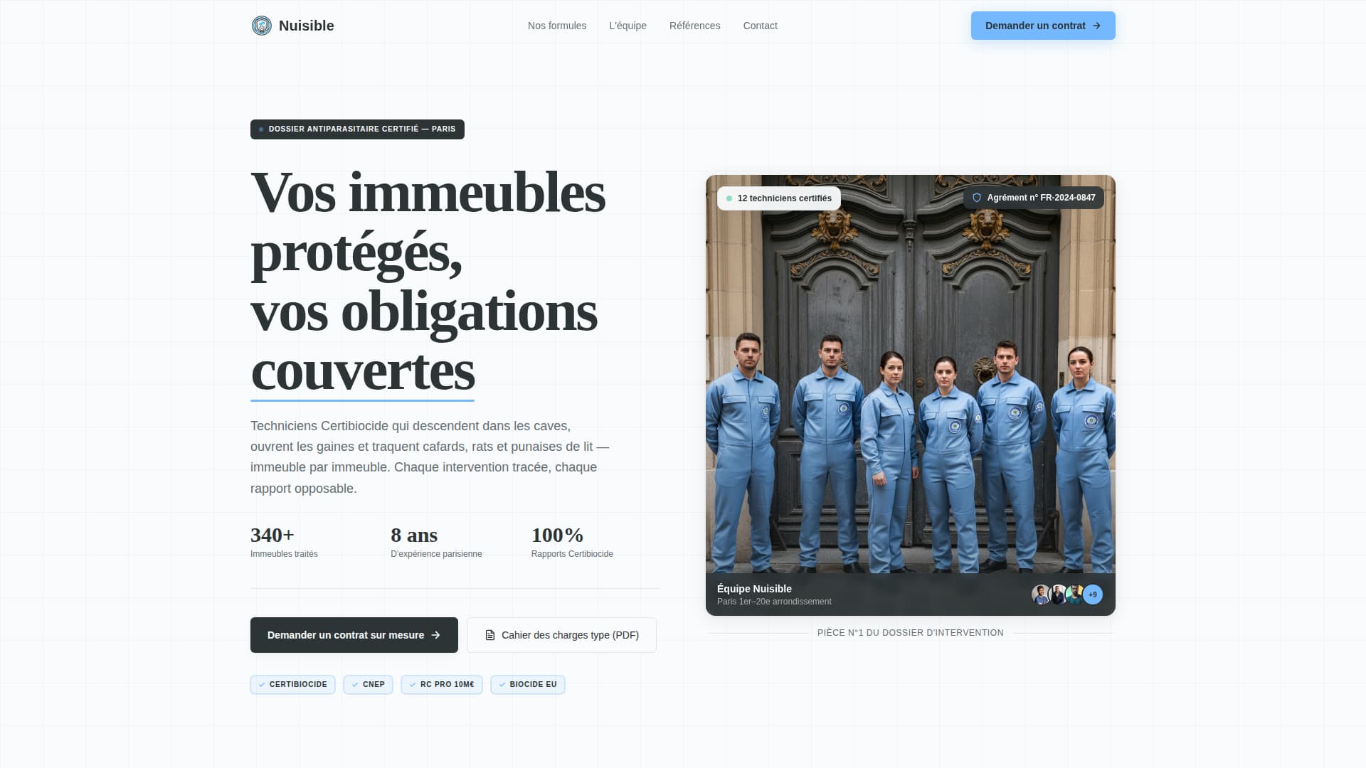 Nuisible - Certified Pestcontrol Landing Page Template
