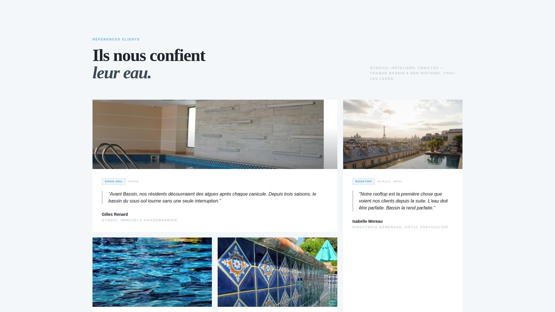 Bassin - Impeccable Poolcleaning Landing Page Template