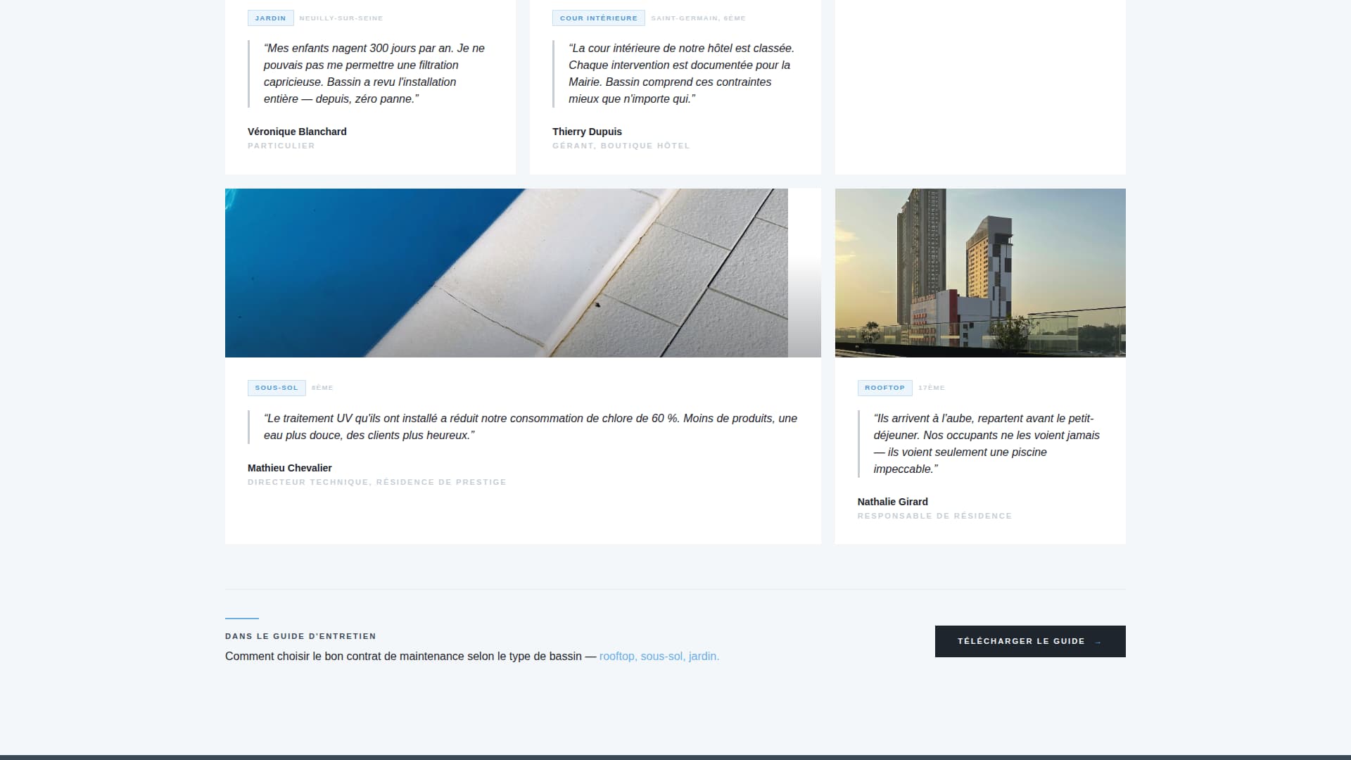 Bassin - Impeccable Poolcleaning Landing Page Template