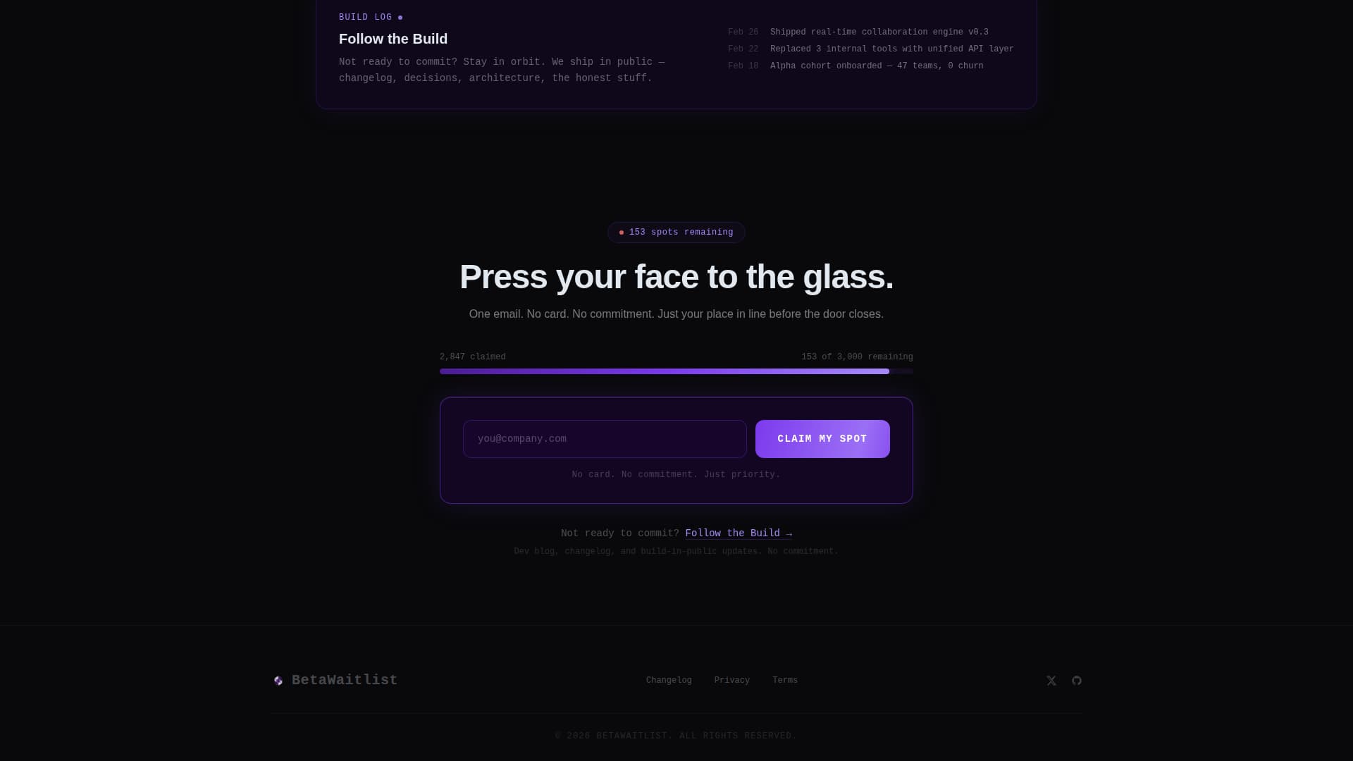 Beta & Early Access Pre-Launch Website Template
