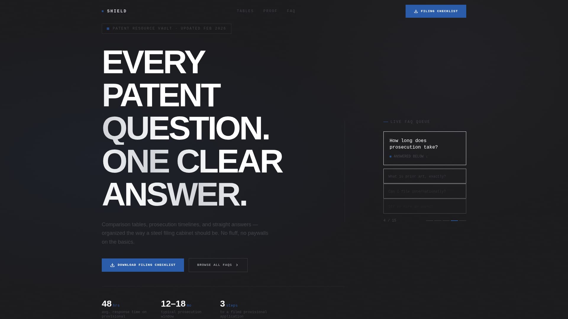 Shield - Authoritative Patentagent Landing Page Template