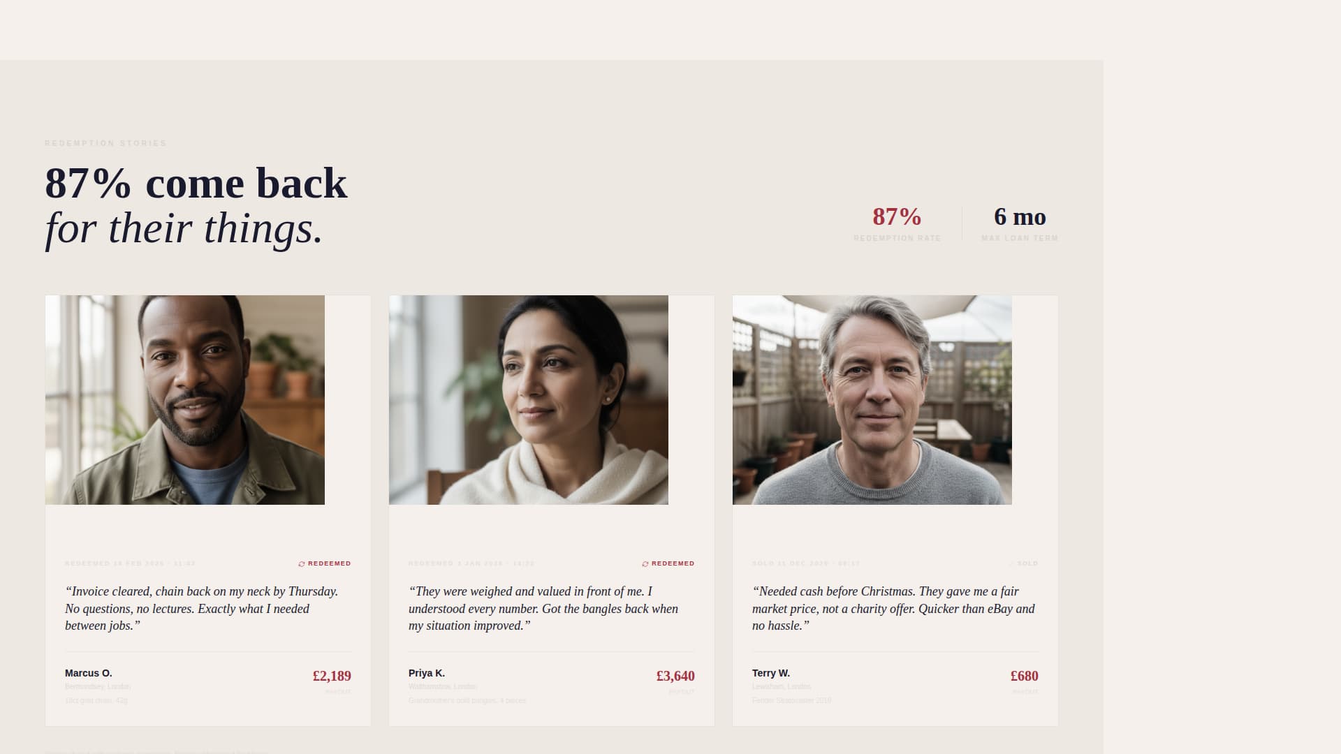 Pledge - Trusted Pawnbroker Landing Page Template