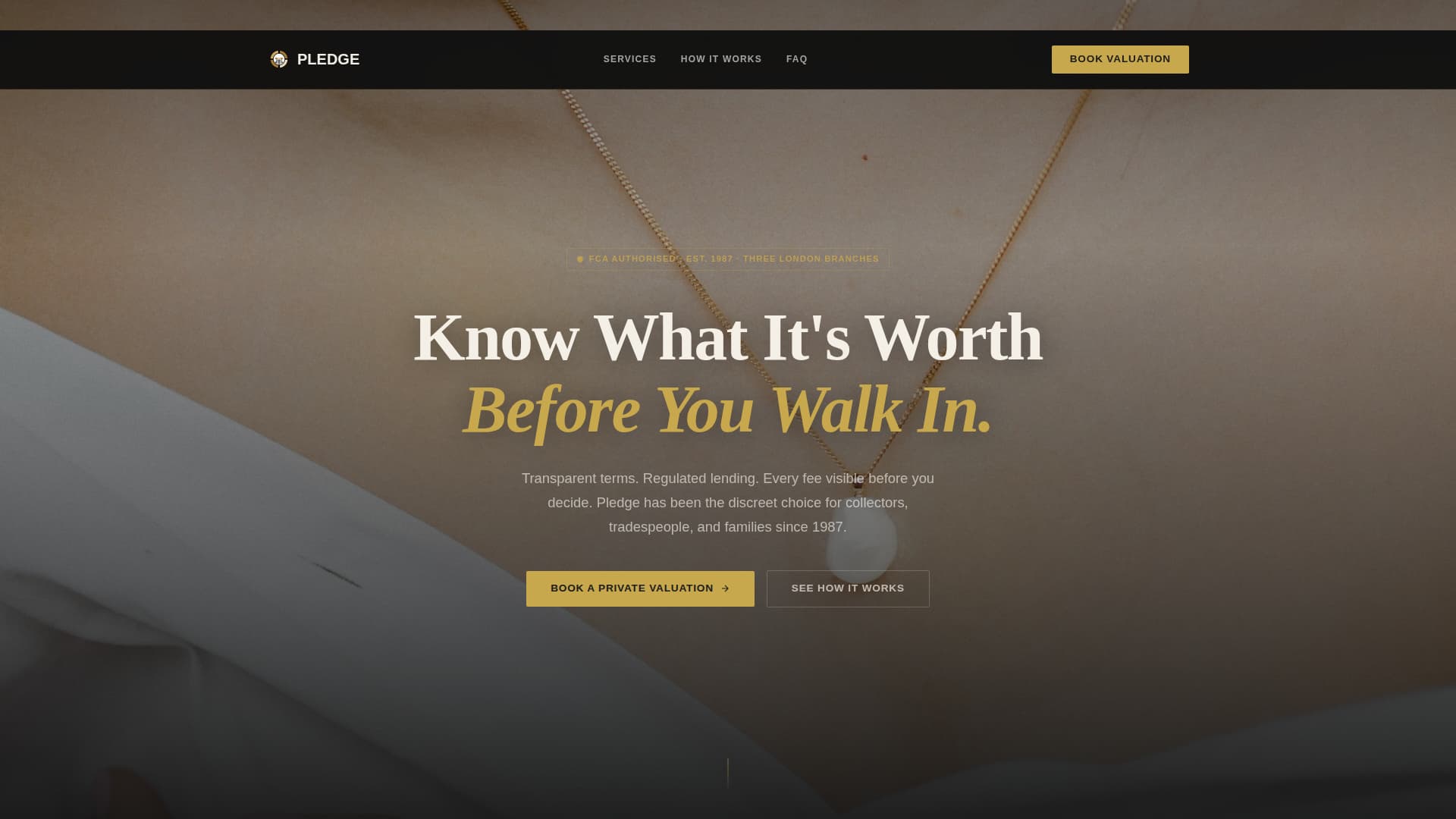 Pledge - Authoritative Pawnbroker Landing Page Template