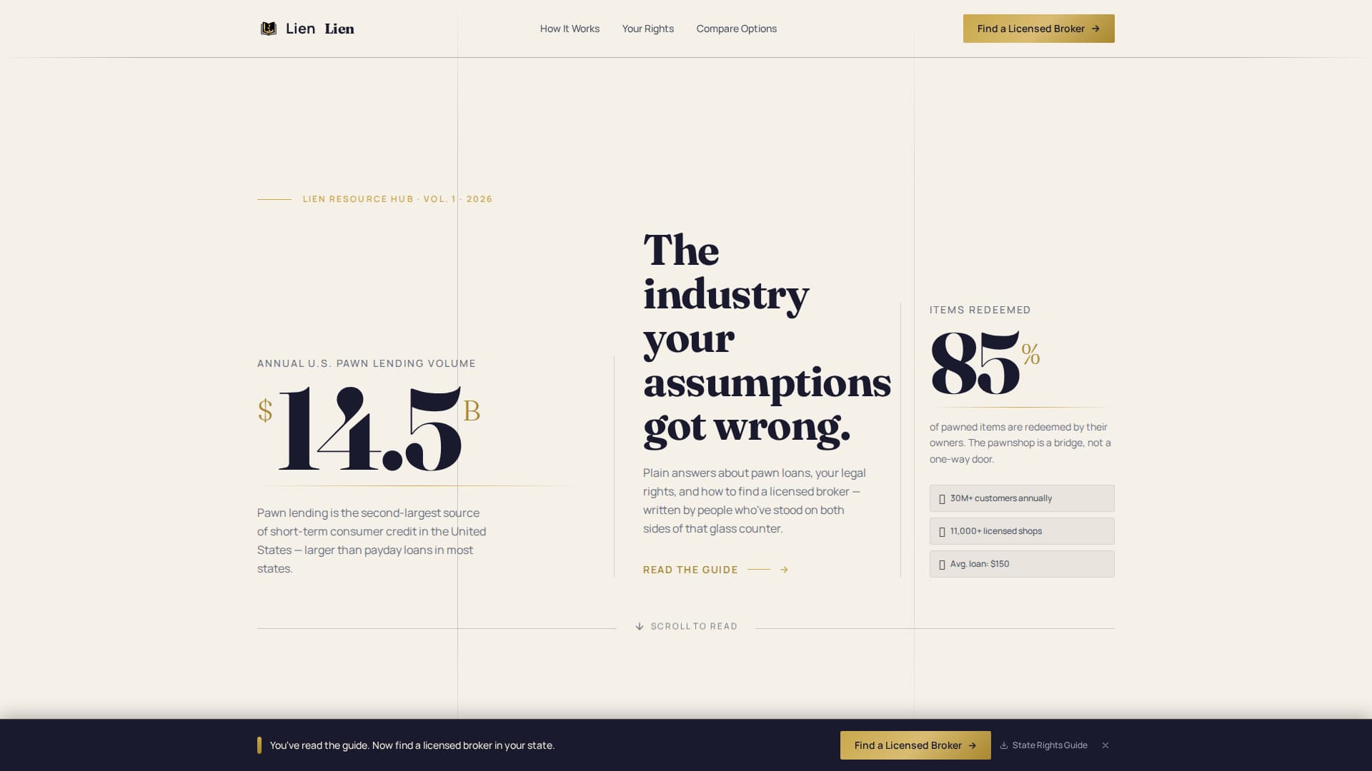 Lien - Authoritative Pawnbroker Landing Page Template