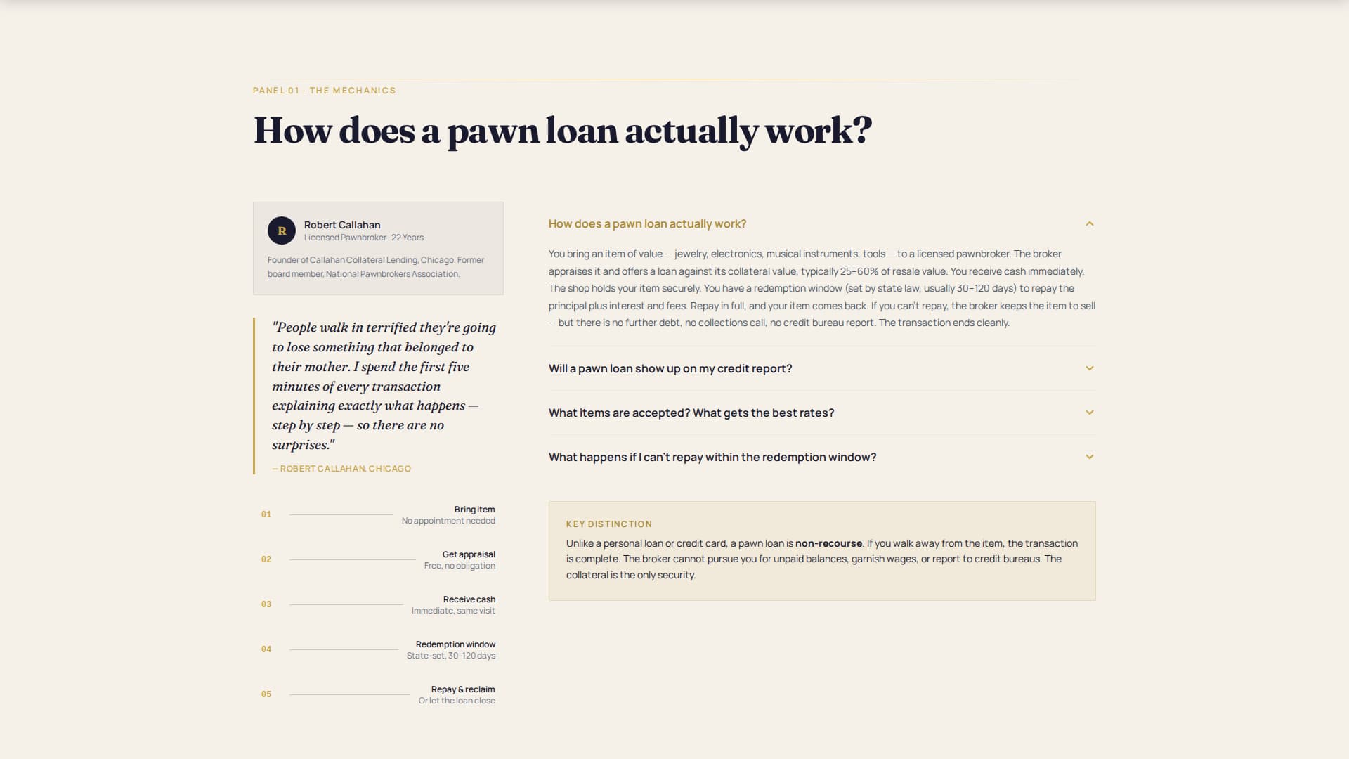 Lien - Authoritative Pawnbroker Landing Page Template