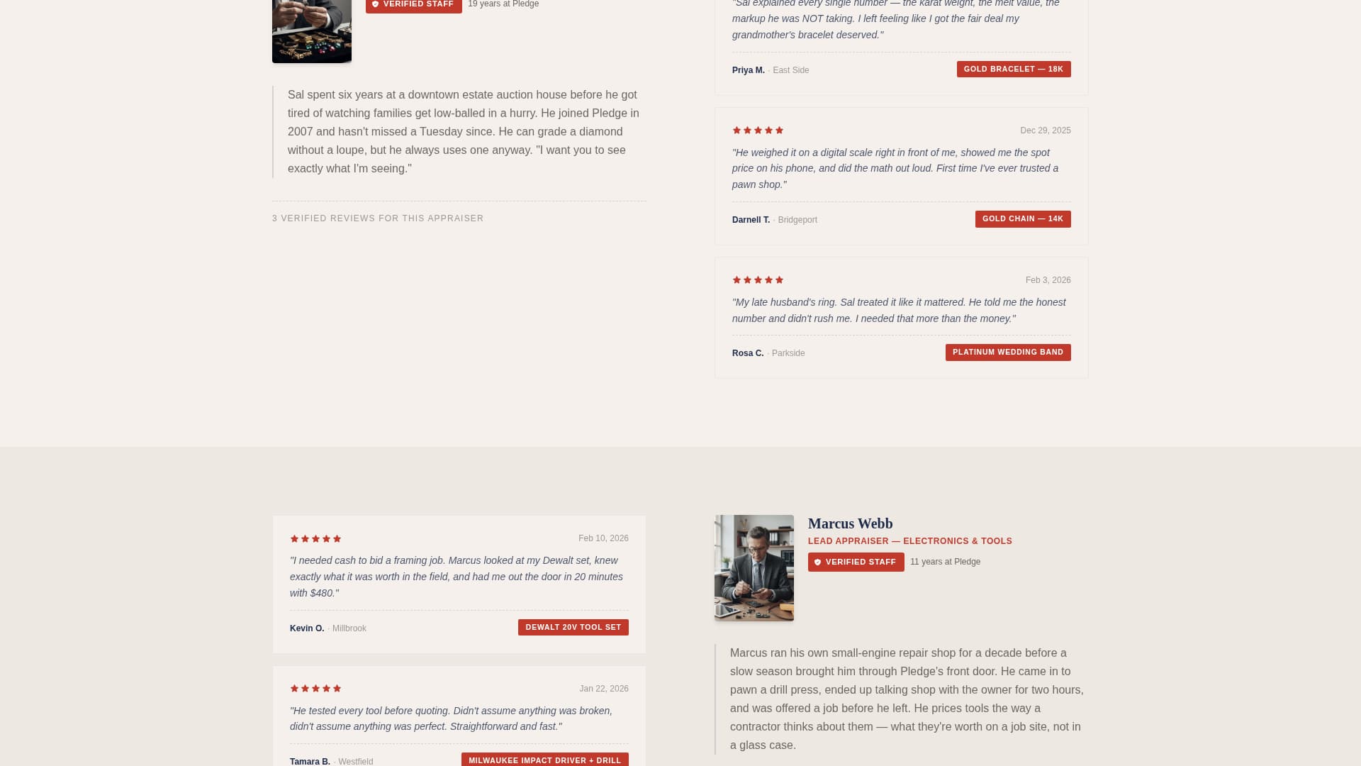 Collateral — Credible Pawn Broker Landing Page Template
