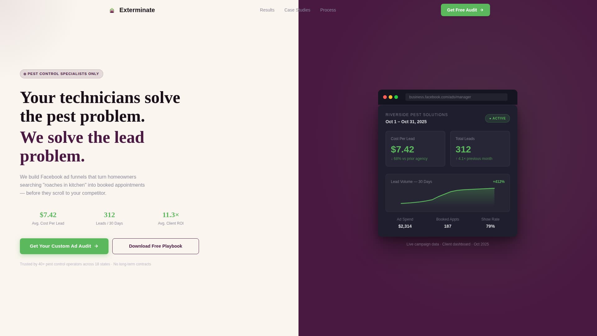 Exterminate - Powerful Pestcontrol Landing Page Template