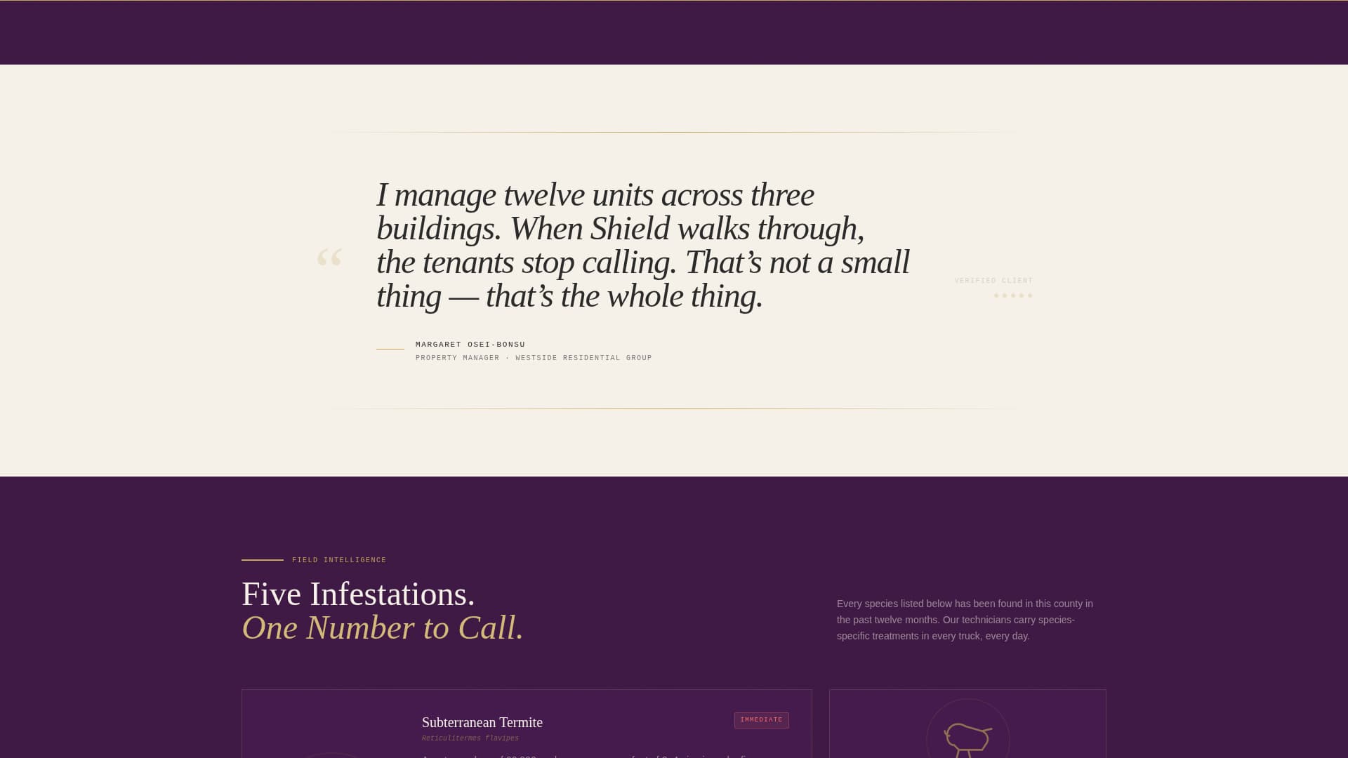 Shield - Authoritative Pestcontrol Landing Page Template