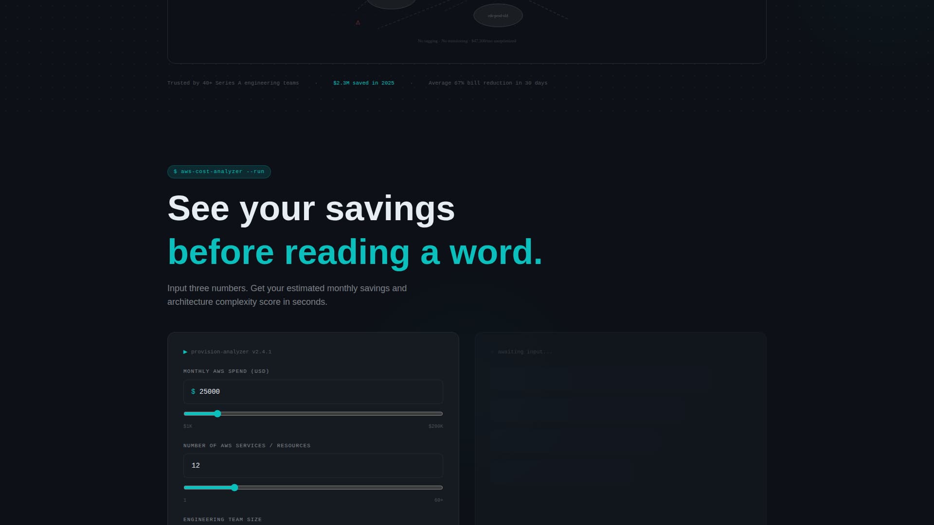 Cloud Architecture Technology Cost Calculator Website Template