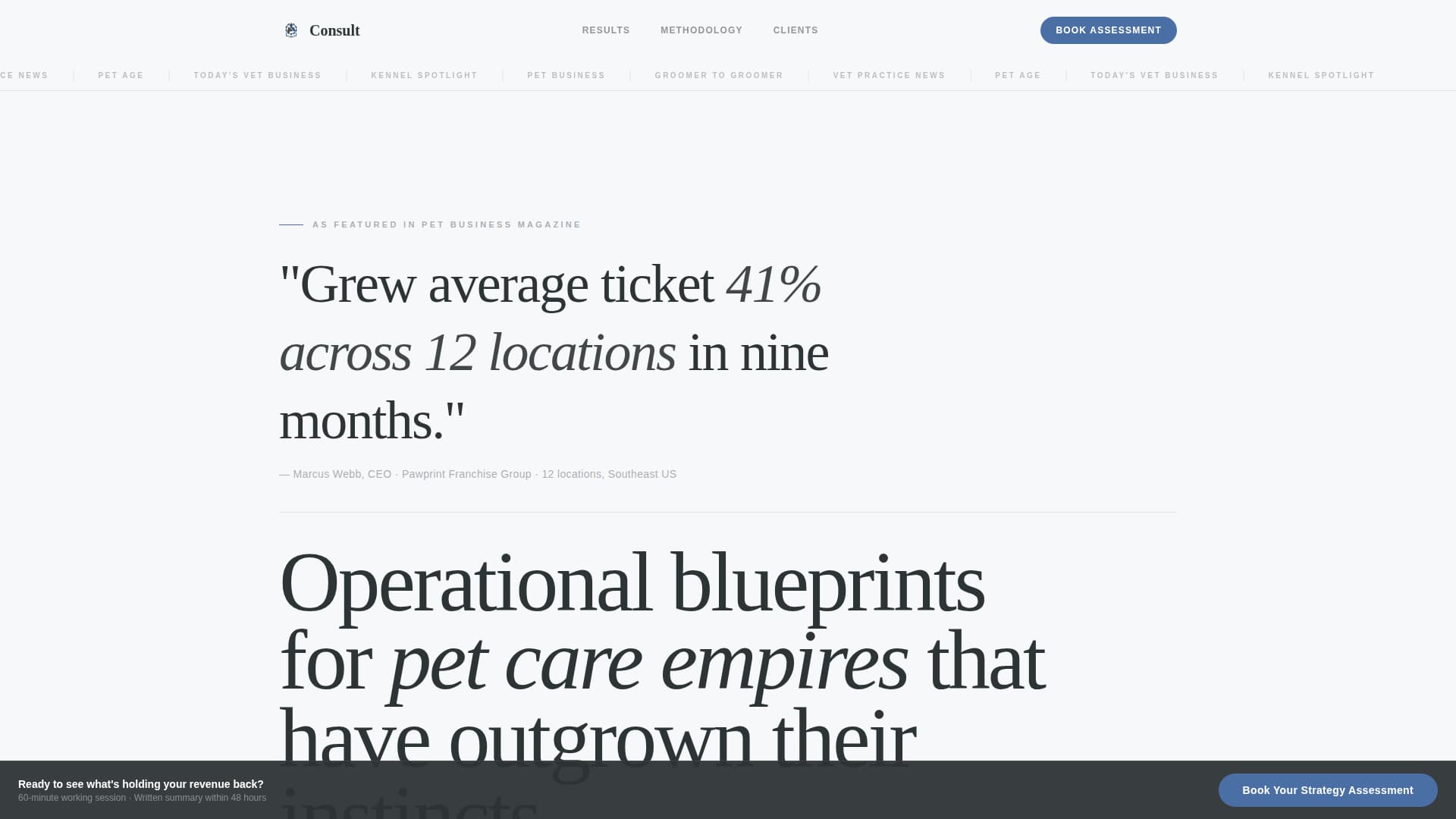 Consult - Authoritative Petcare Landing Page Template