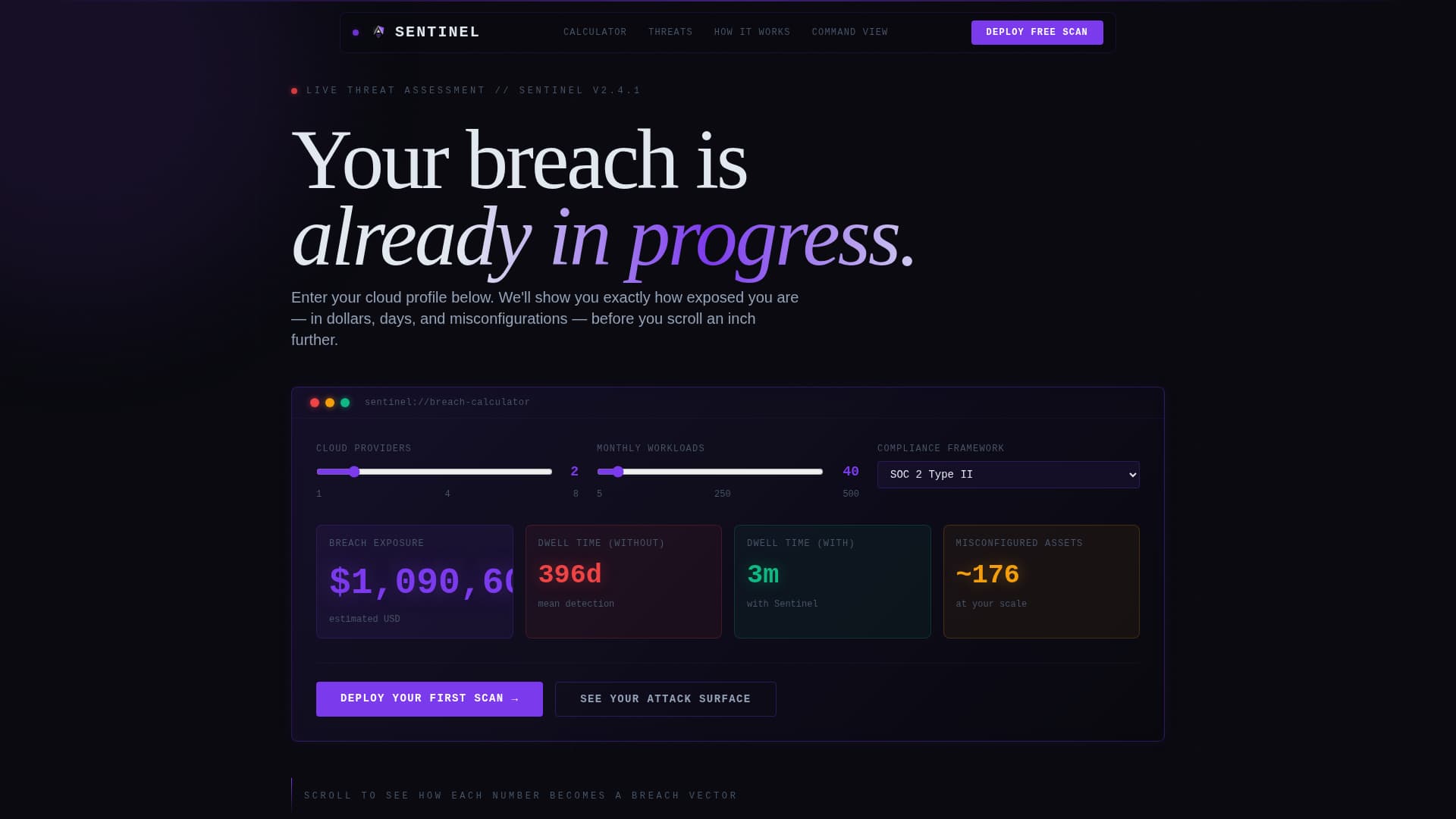 Cybersecurity Cost Calculator Website Template