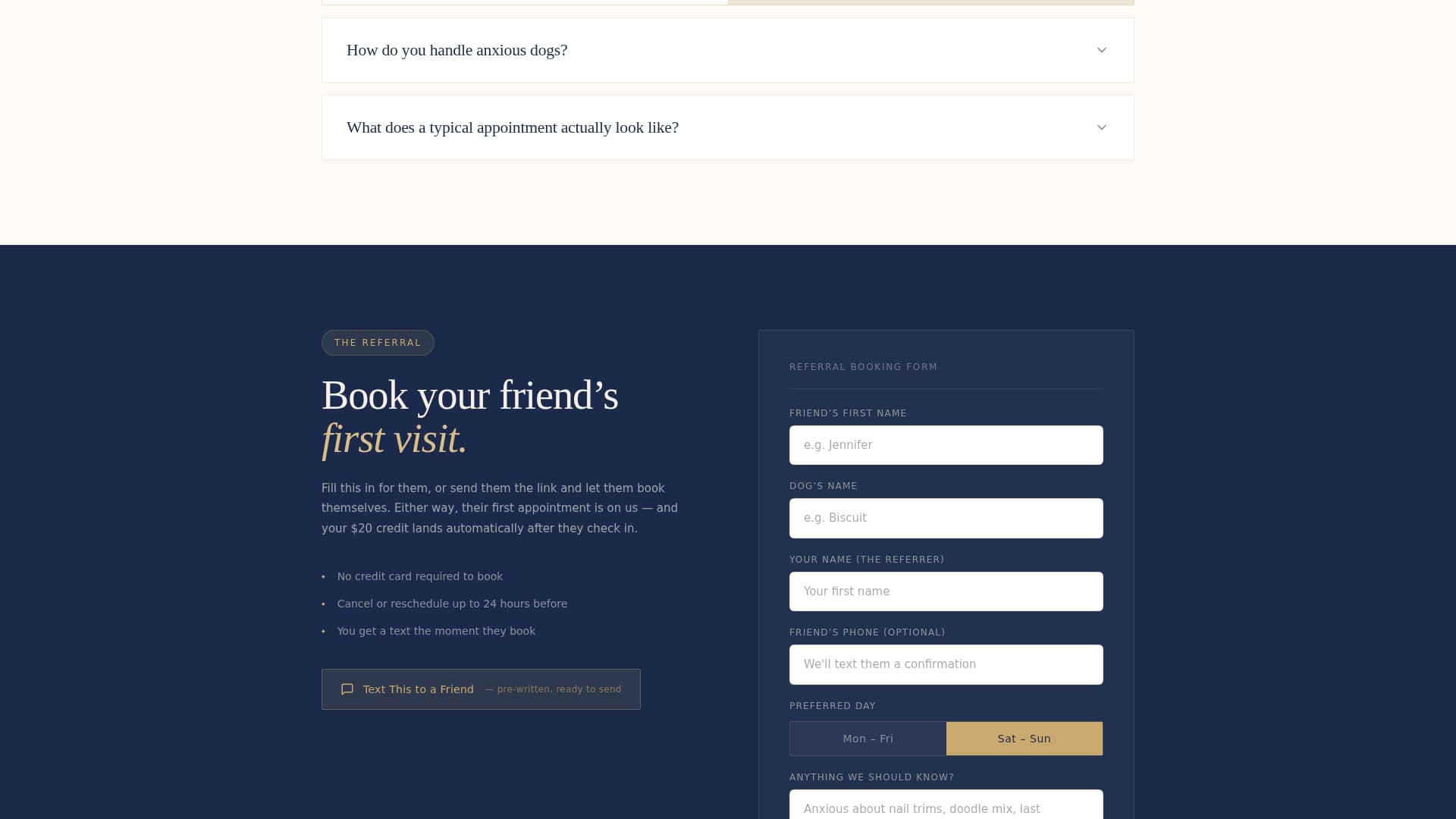 Groom - Trusted Petgroomer Landing Page Template