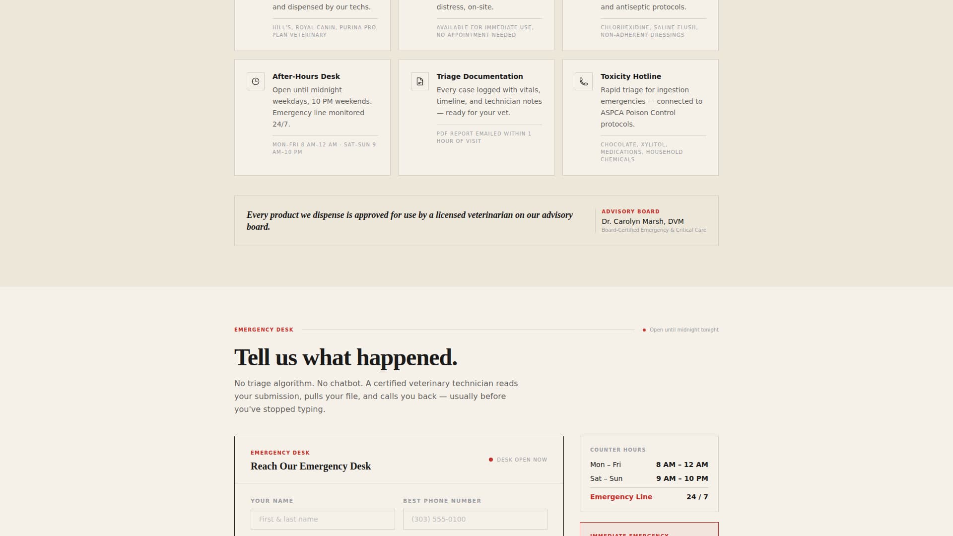 Triage - Authoritative Petcare Landing Page Template