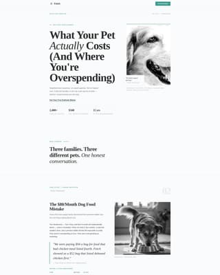 Fetch - Editorial Petstore Landing Page Template