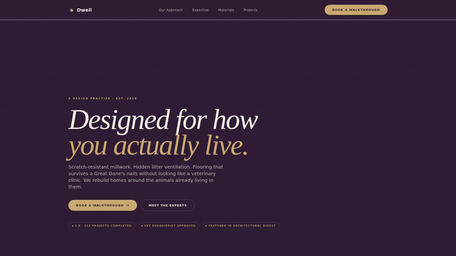 Dwell - Refined Petfriendly Landing Page Template