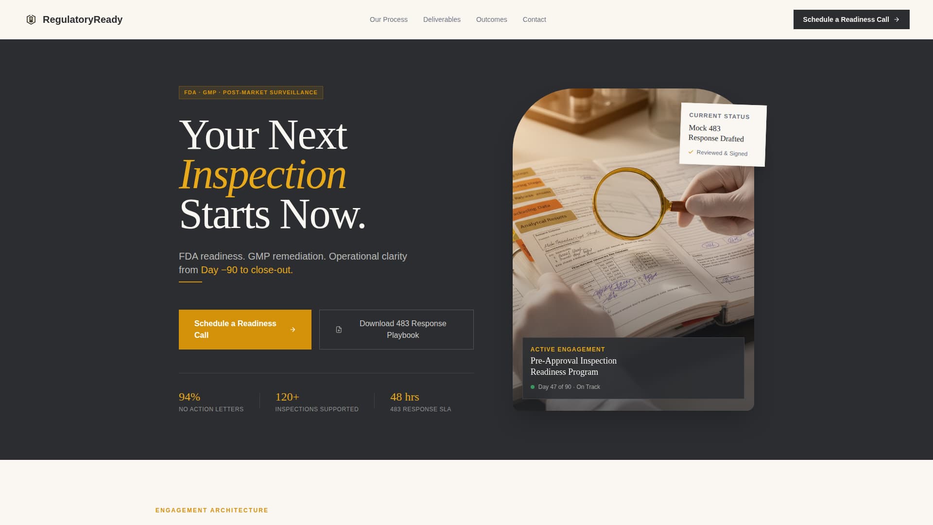 Regulate — Expert Pharmaceutical Compliance Landing Page Template