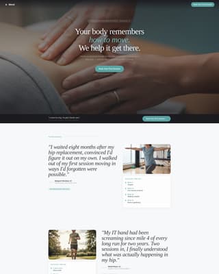 Mend - Restorative Physicaltherapist Landing Page Template