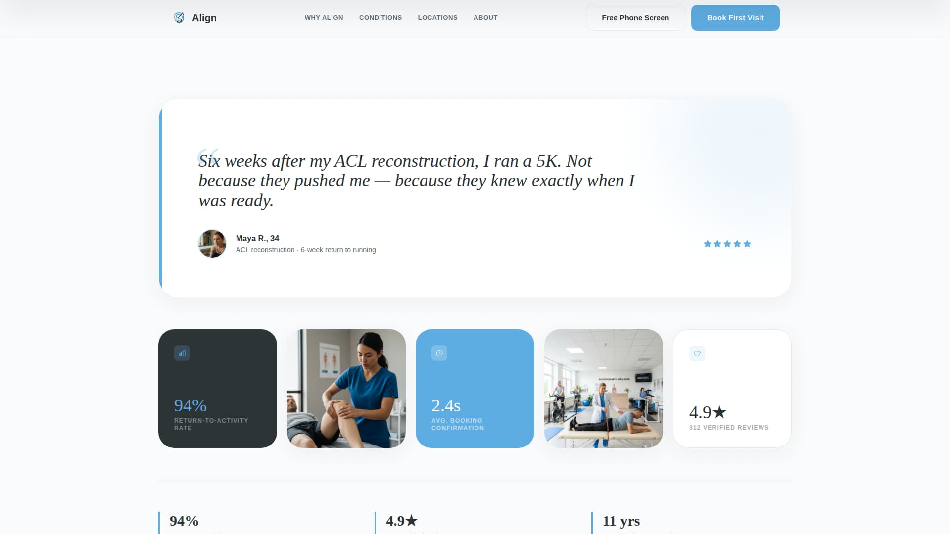 Align - Precise Physicaltherapy Landing Page Template