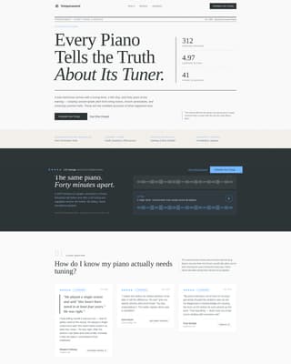 Temperament - Authoritative Pianotuner Landing Page Template