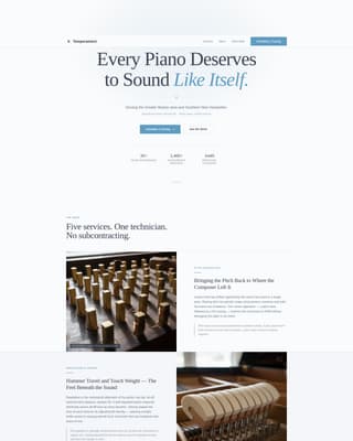 Temperament - Precision Pianotuner Landing Page Template
