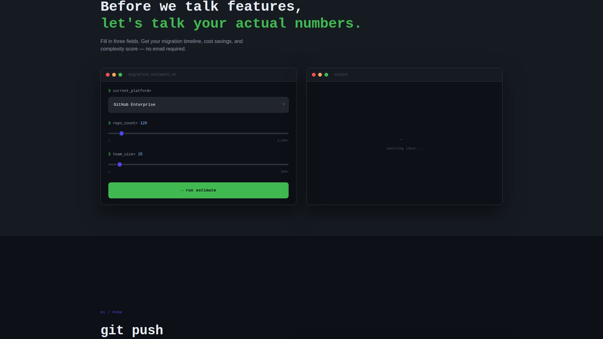 Developer Tools & API Cost Calculator Website Template