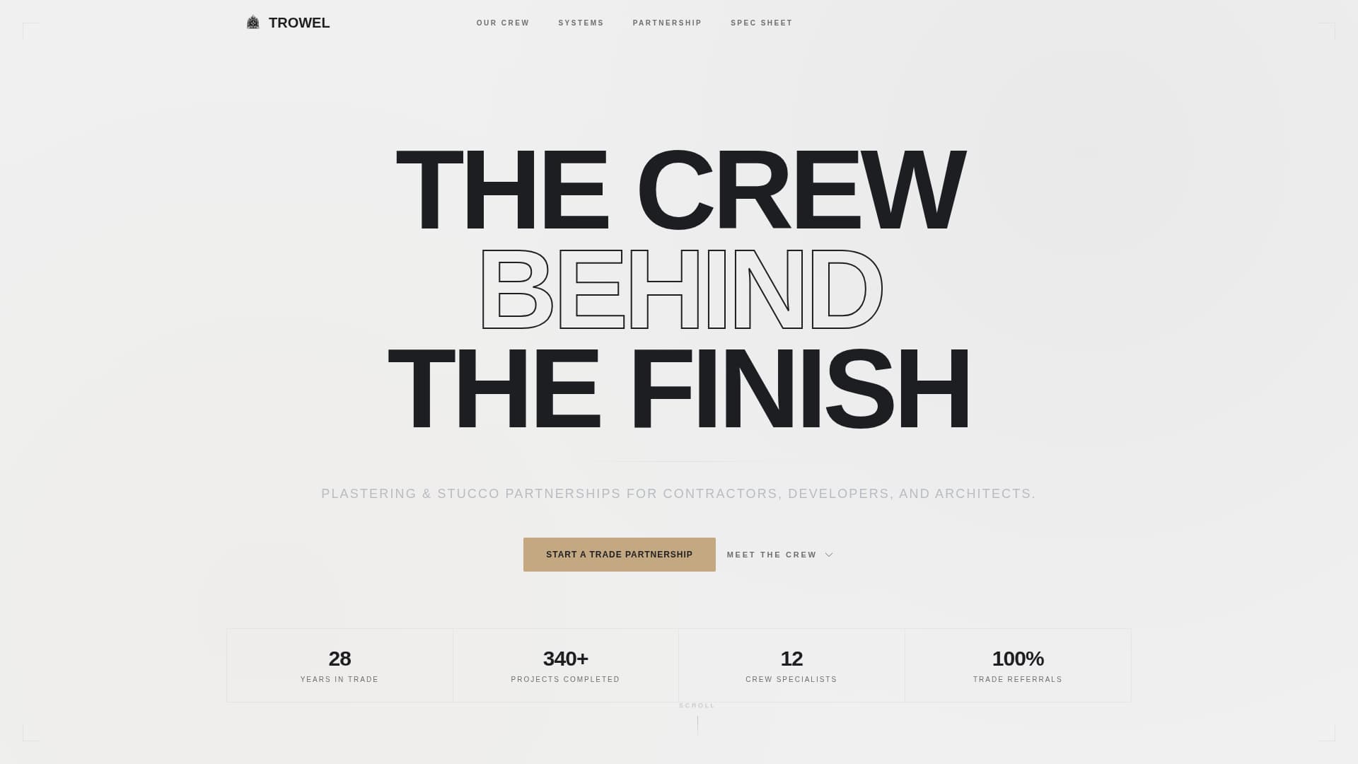 Trowel - Precision Plastering Landing Page Template
