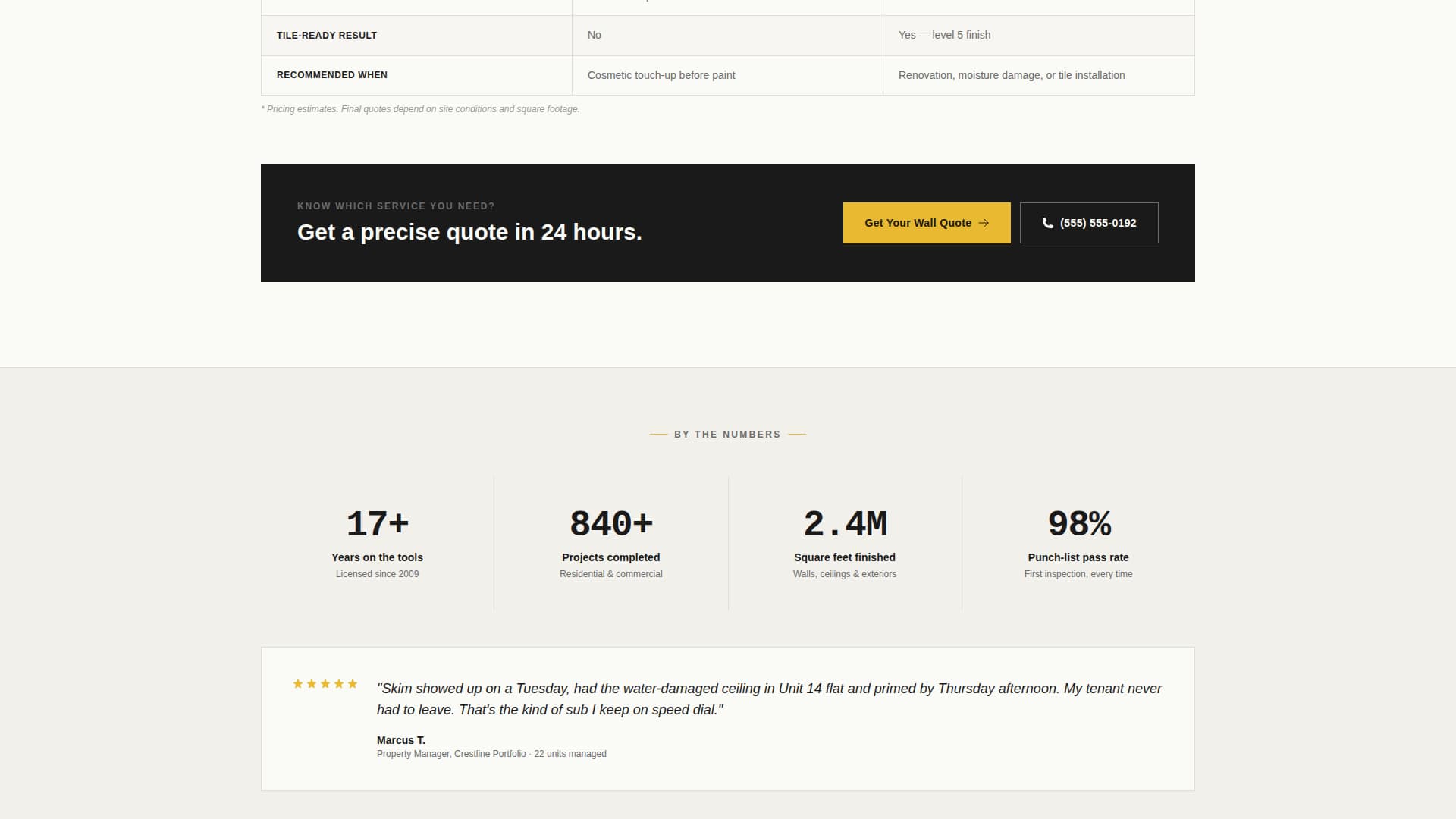 Skim - Seamless Plastering Landing Page Template