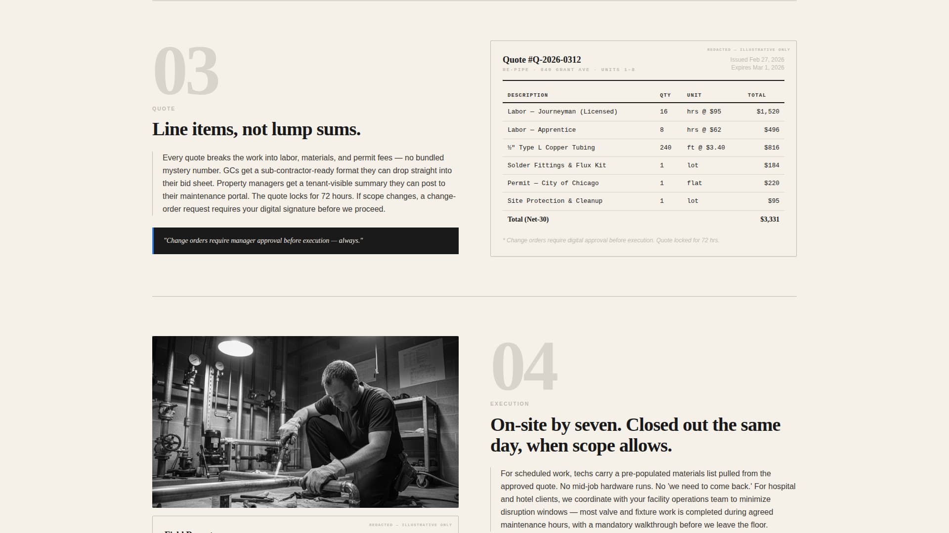 Commercial Plumbing B2B Website Template for Property Managers