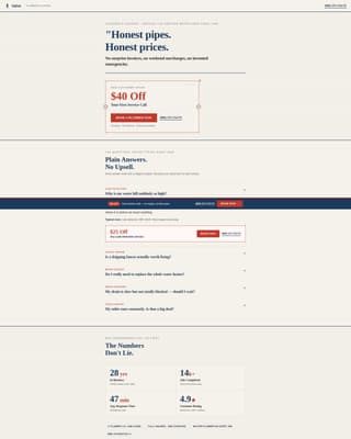 Valve - Trusted Plumber Landing Page Template