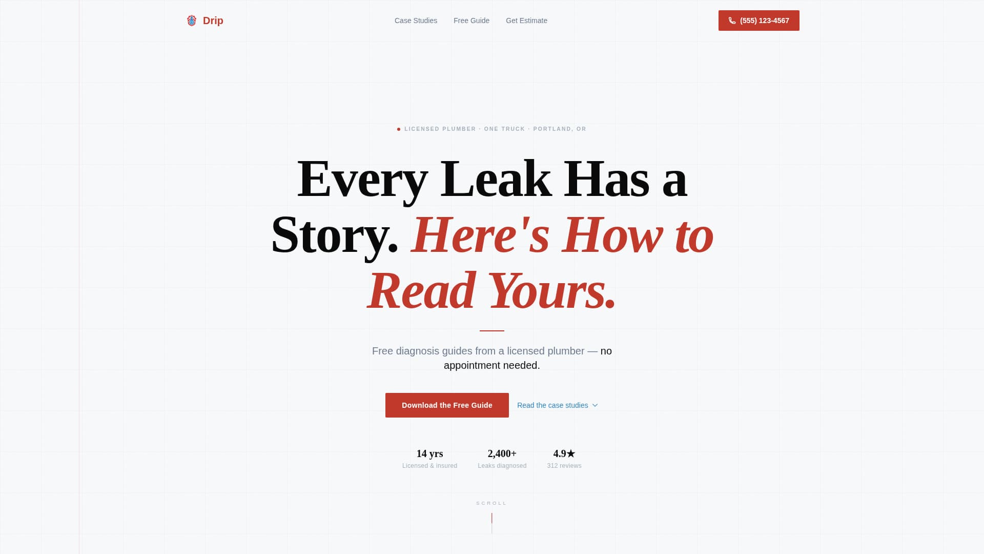 Drip - Trustworthy Plumber Landing Page Template